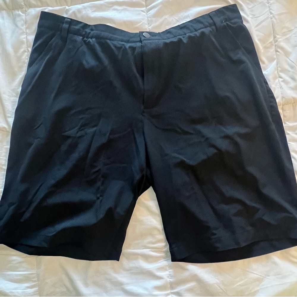 adidas Men's Black Flat Front Shorts